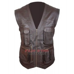 Owen Jurassic World Chris Pratt Brown Leather Vest